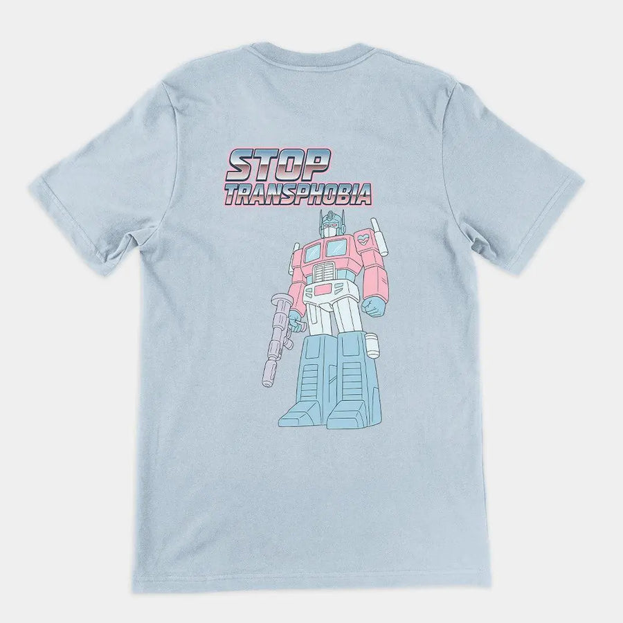 Stop Transphobia T-Shirt (backprint) - Orbital Clothing