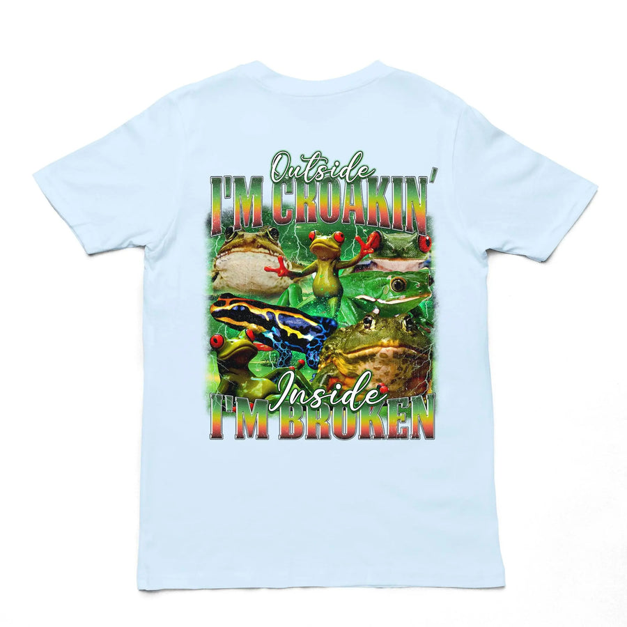 Outside I'm Croakin' Inside I'm Broken T-Shirt (backprint) - Orbital Clothing