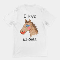Ich liebe Huren T-Shirt (Rückenaufdruck) - Weiß / S