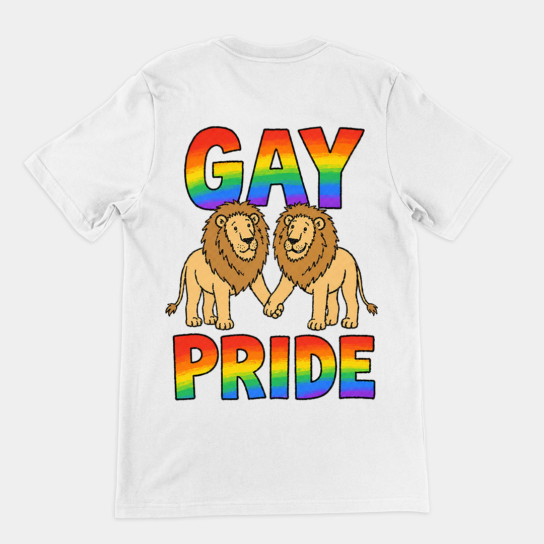 Gay Pride (lions) T-Shirt (backprint) Orbital Clothing