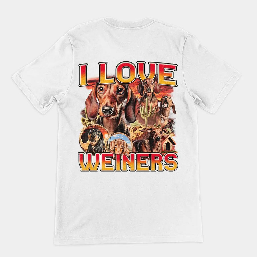 I Love Weiners T-Shirt (backprint) - Orbital Clothing