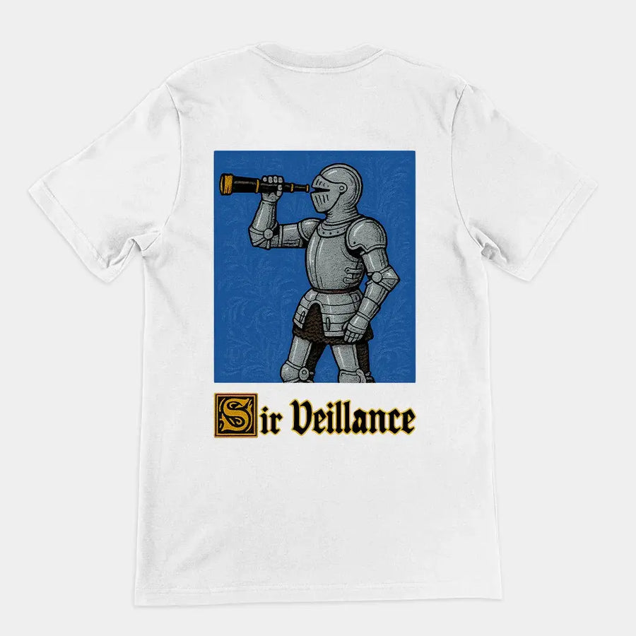 Sir Veillance Handdrawn T-Shirt (backprint) - Orbital Clothing