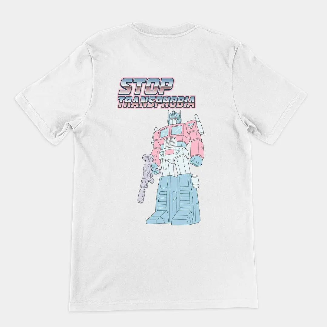 Stop Transphobia T-Shirt (backprint) - Orbital Clothing