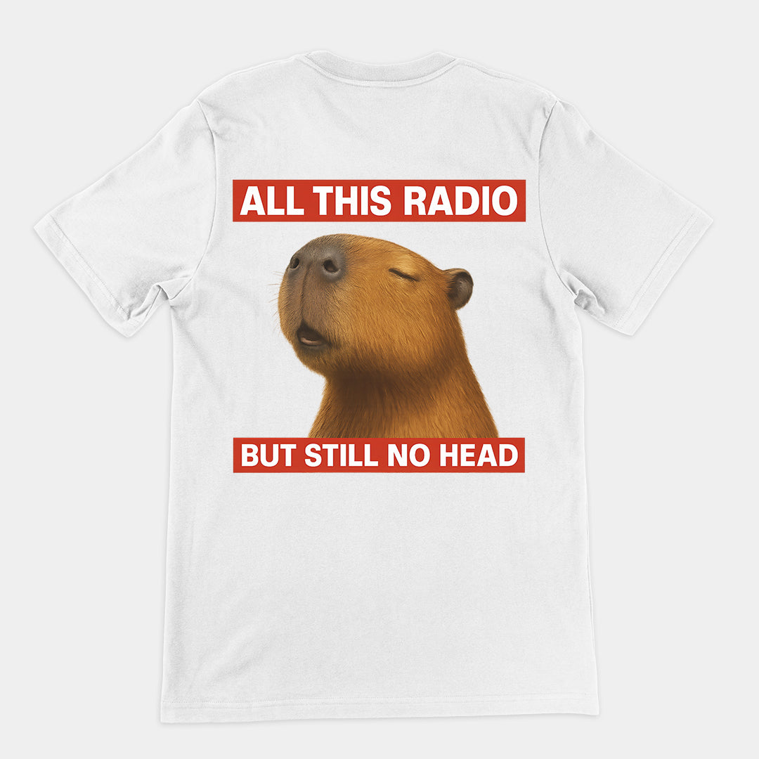 All this radio but still no head T-Shirt (backprint)