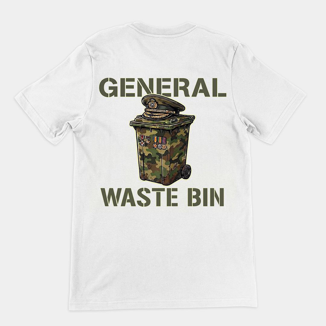 General Waste Bin T-Shirt (backprint) Orbital Clothing