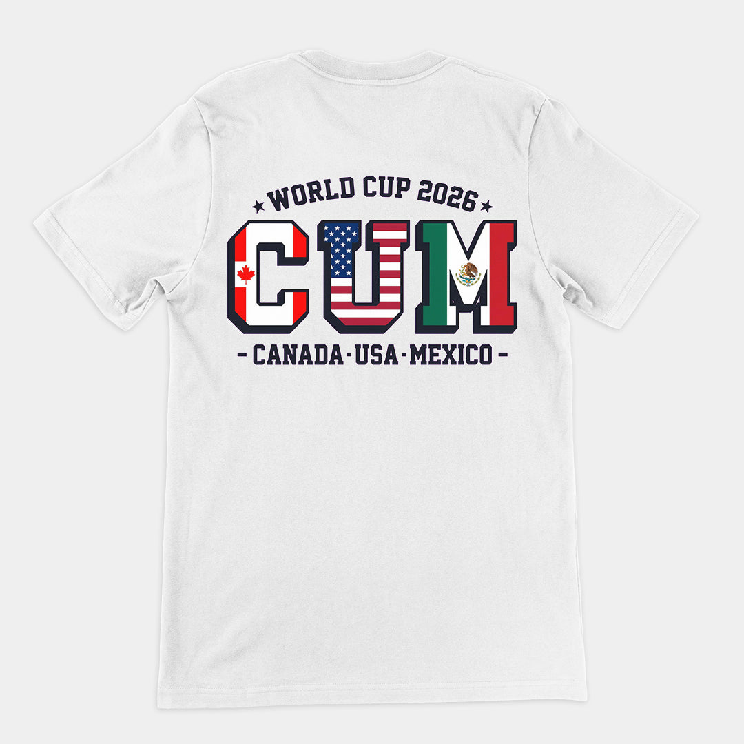World Cup 2026 CUM (Canada USA Mexico) T-Shirt (backprint) Orbital Clothing