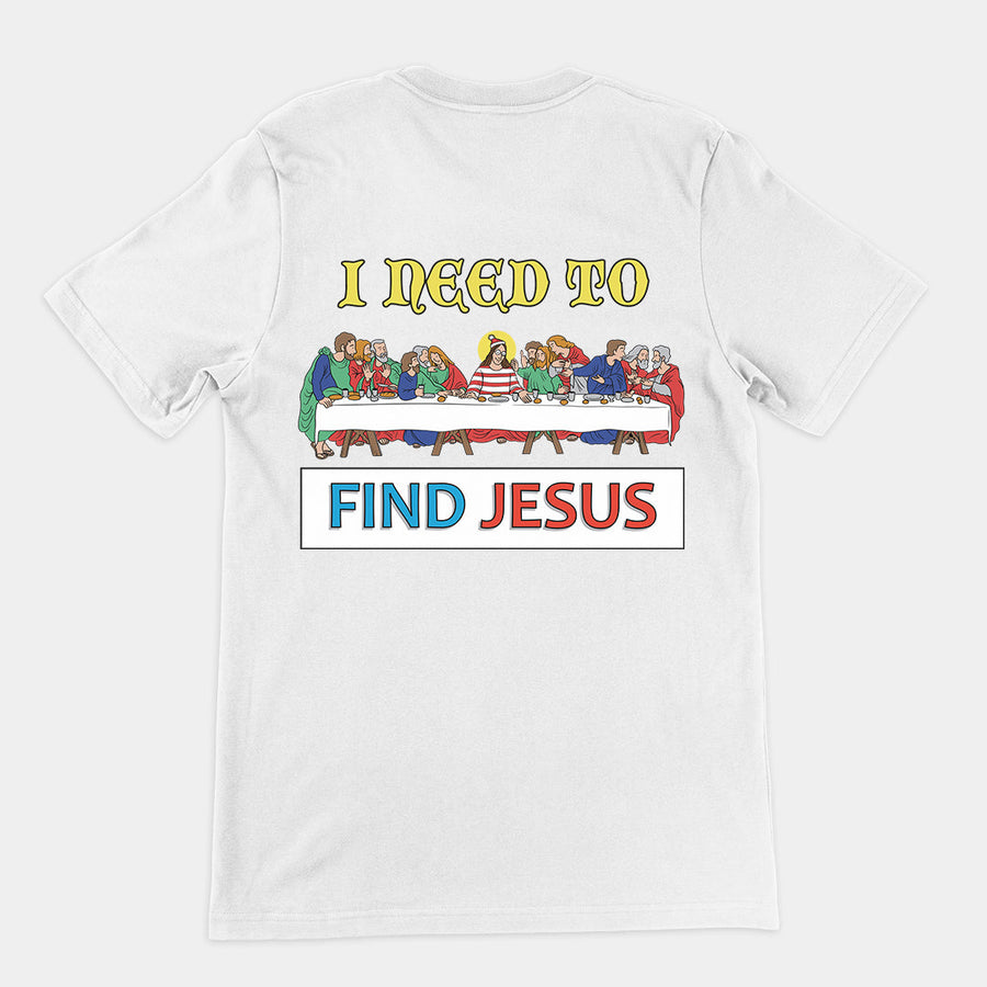 I need to find Jesus (Where's Wally) T-Shirt (backprint) Orbital Clothing
