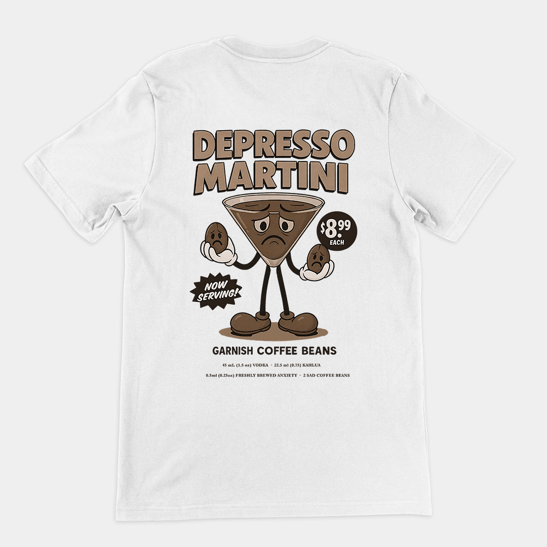 Depresso Martini T-Shirt (backprint)