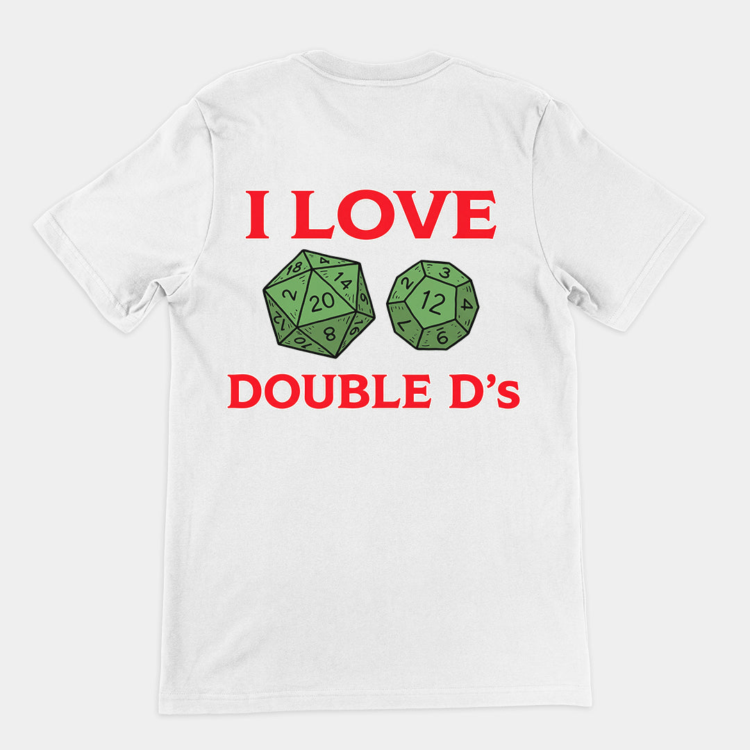 I love Double D's (Dungeon and Dragons) T-Shirt (backprint) Orbital Clothing