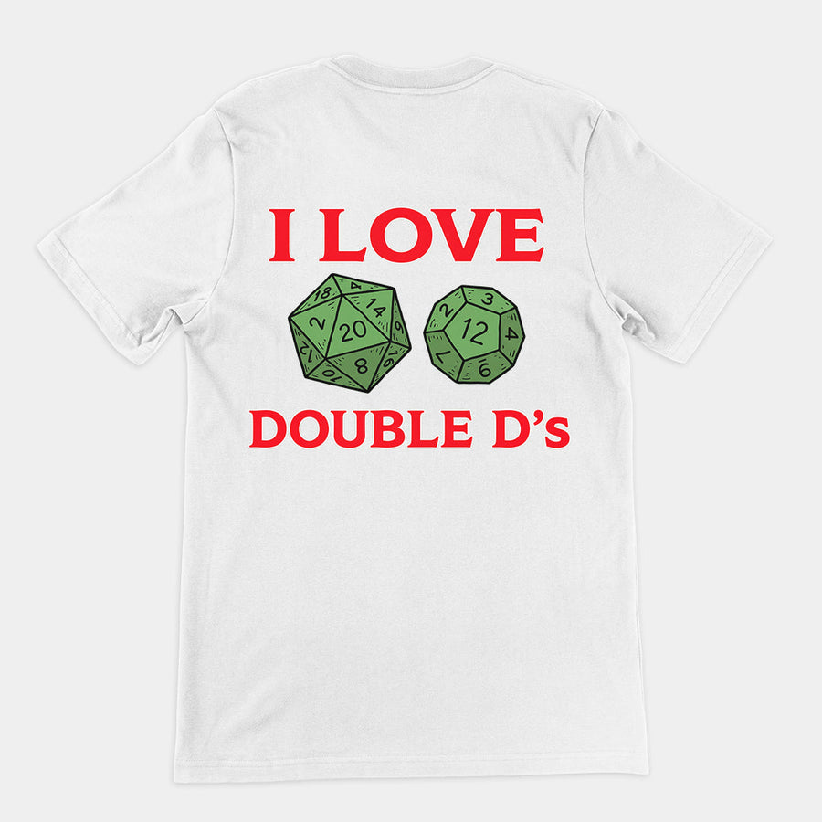 I love Double D's (Dungeon and Dragons) T-Shirt (backprint) Orbital Clothing
