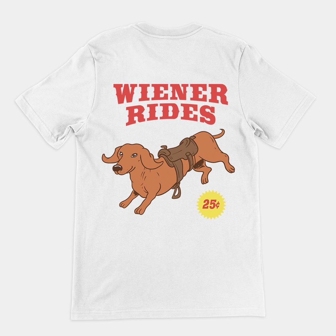 Wiener Rides T-Shirt (backprint) Orbital Clothing