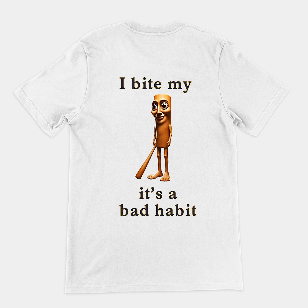 I bit my Tung it's a bad habit T-Shirt (backprint) Orbital Clothing