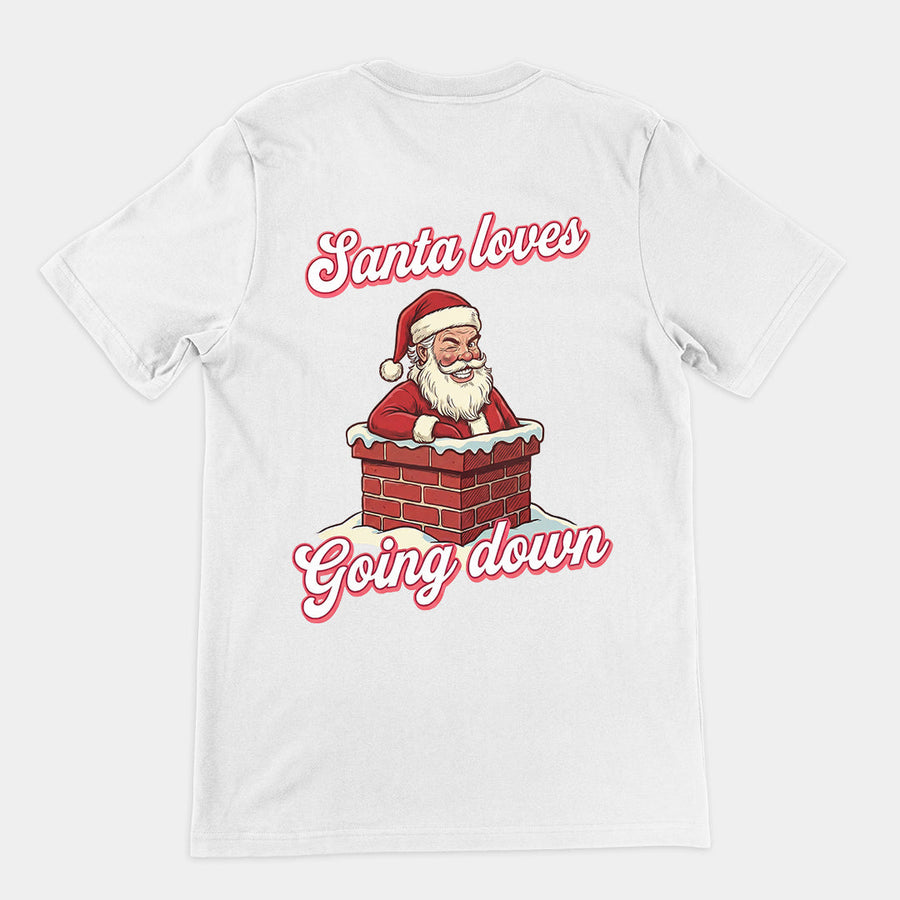 Santa Loves Going Down T-Shirt (backprint) Orbital Clothing
