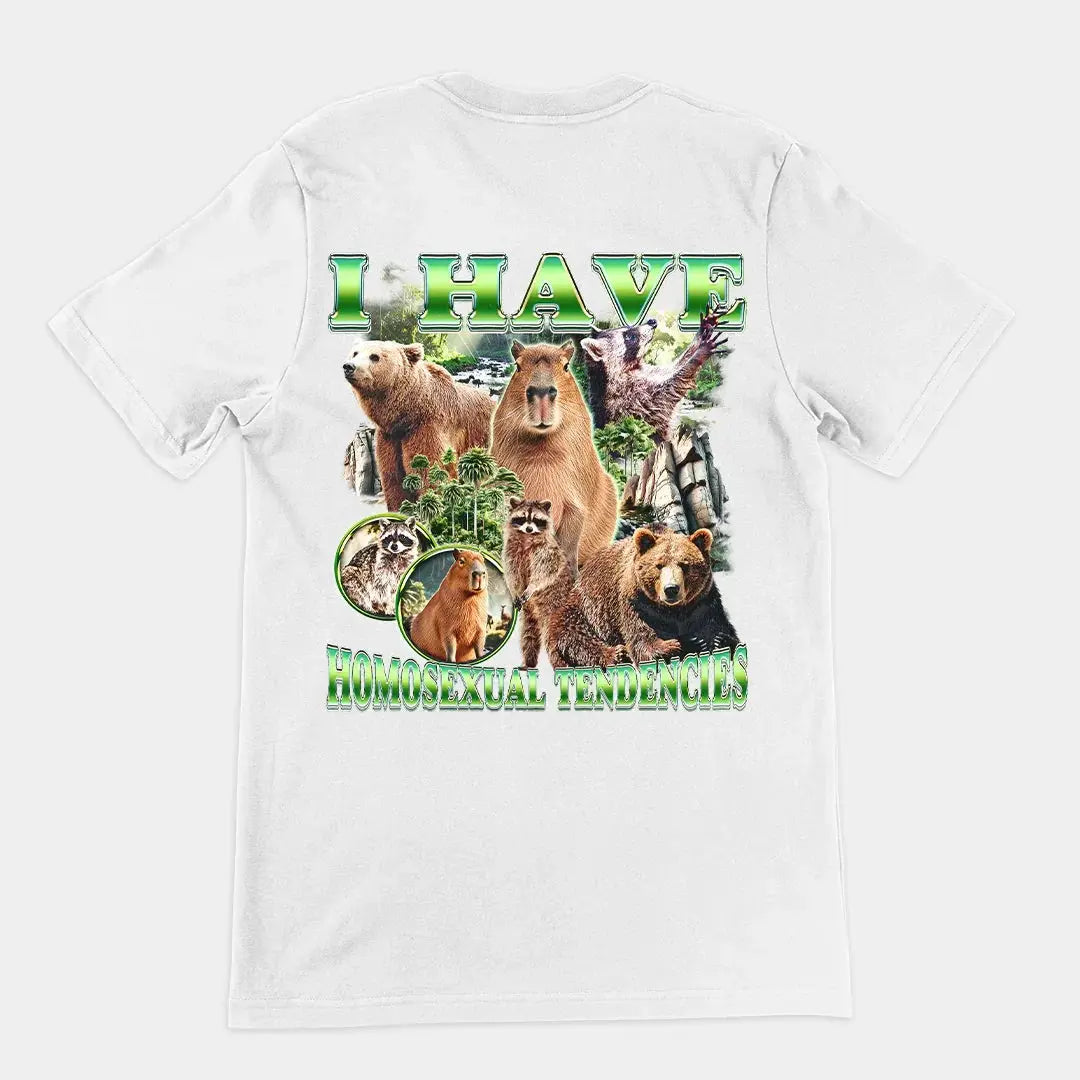 I have homosexual tendencies T-Shirt (backprint) - Orbital Clothing