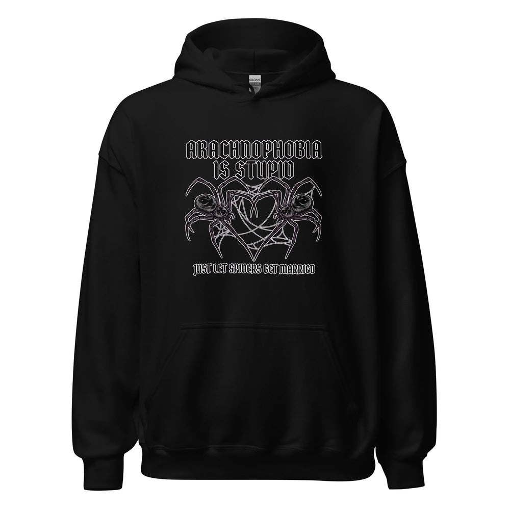 Arachnophobia is stupid just lets spiders get married Hoodie Orbital Clothing