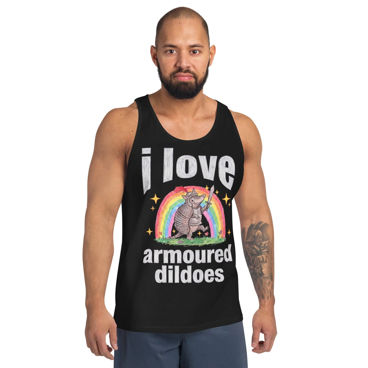 I Love Armoured Dildoes Tank Top Orbital Clothing