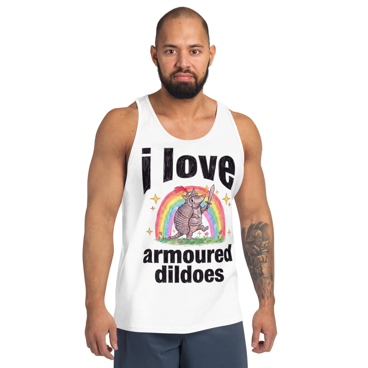 I Love Armoured Dildoes Tank Top Orbital Clothing