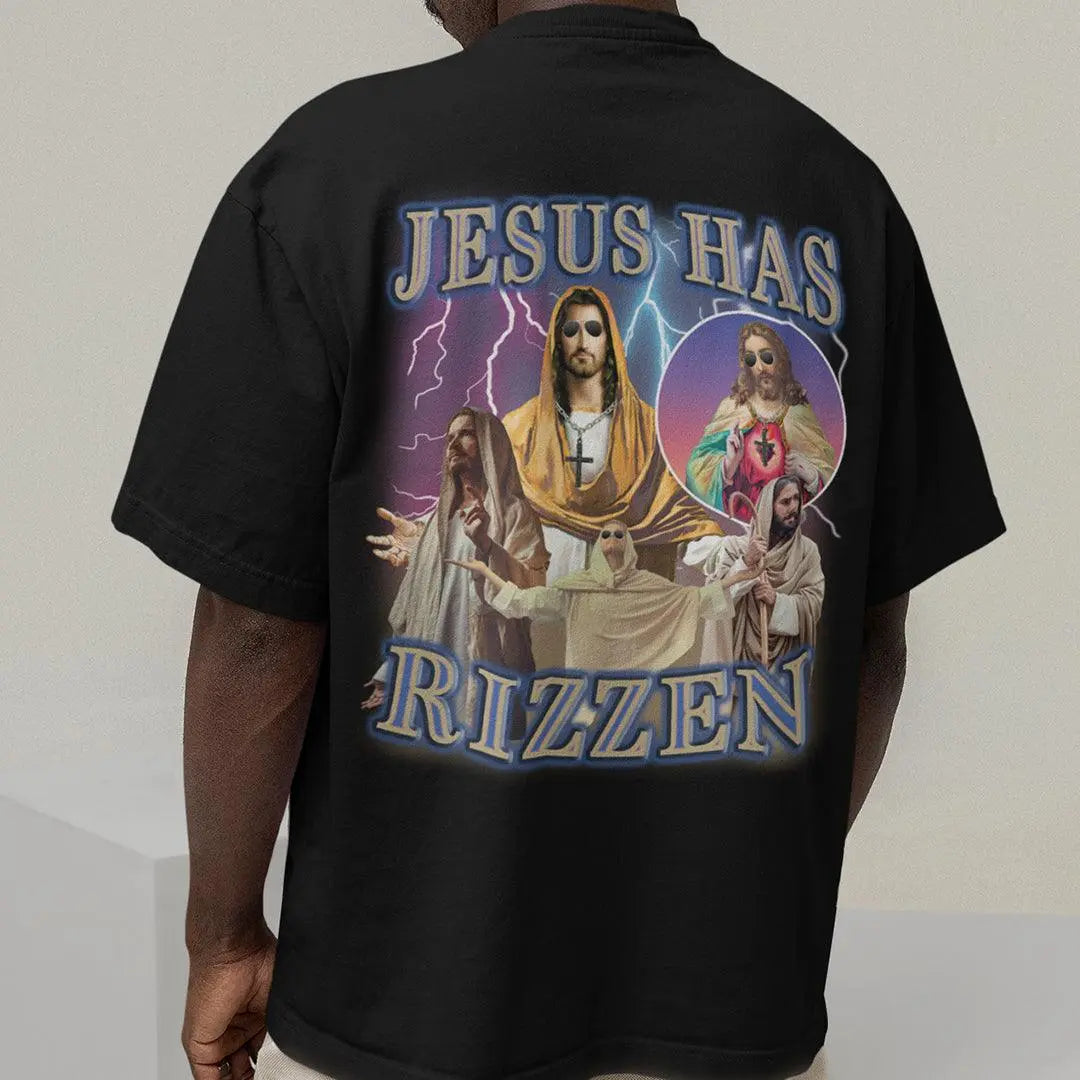 Jesus has Rizzen t-shirt (backprint) - Orbital Clothing