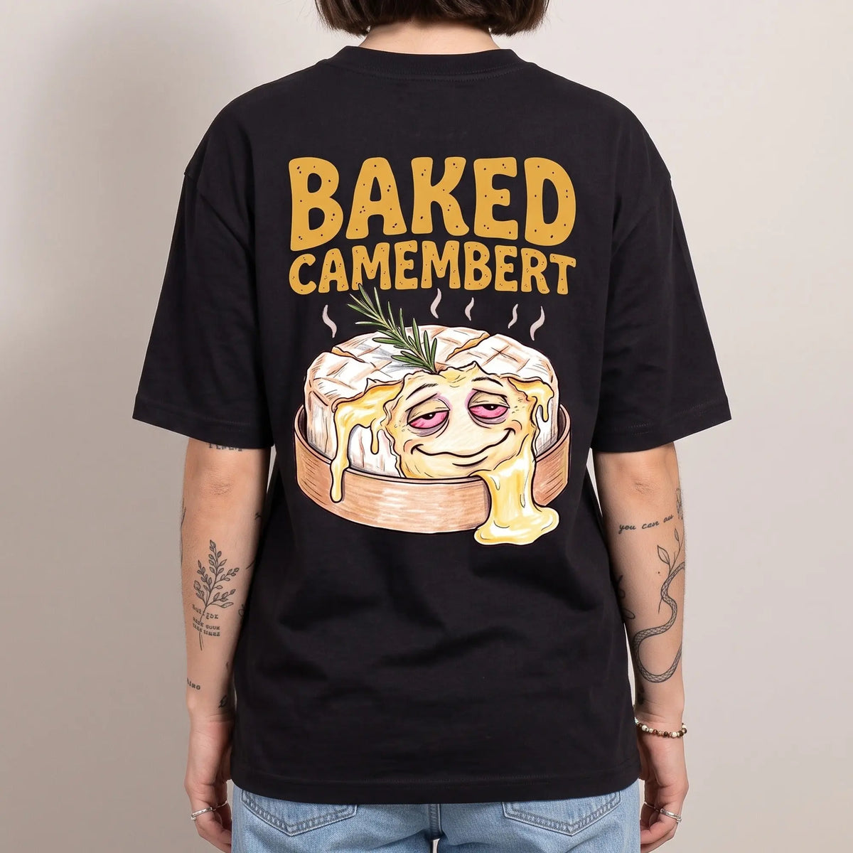 Baked Camembert T-Shirt (backprint) - Orbital Clothing