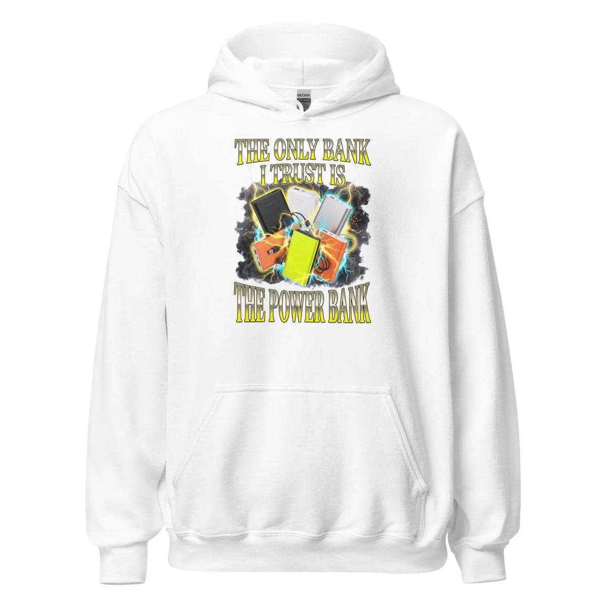 The only bank I trust is the power bank Hoodie Orbital Clothing
