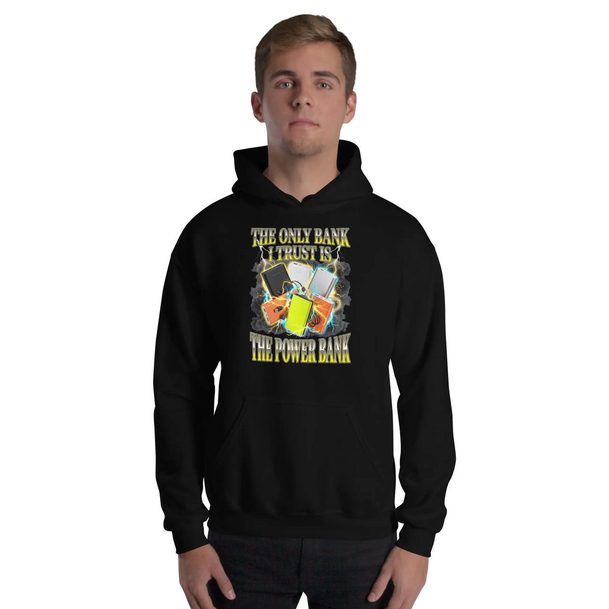 The only bank I trust is the power bank Hoodie Orbital Clothing