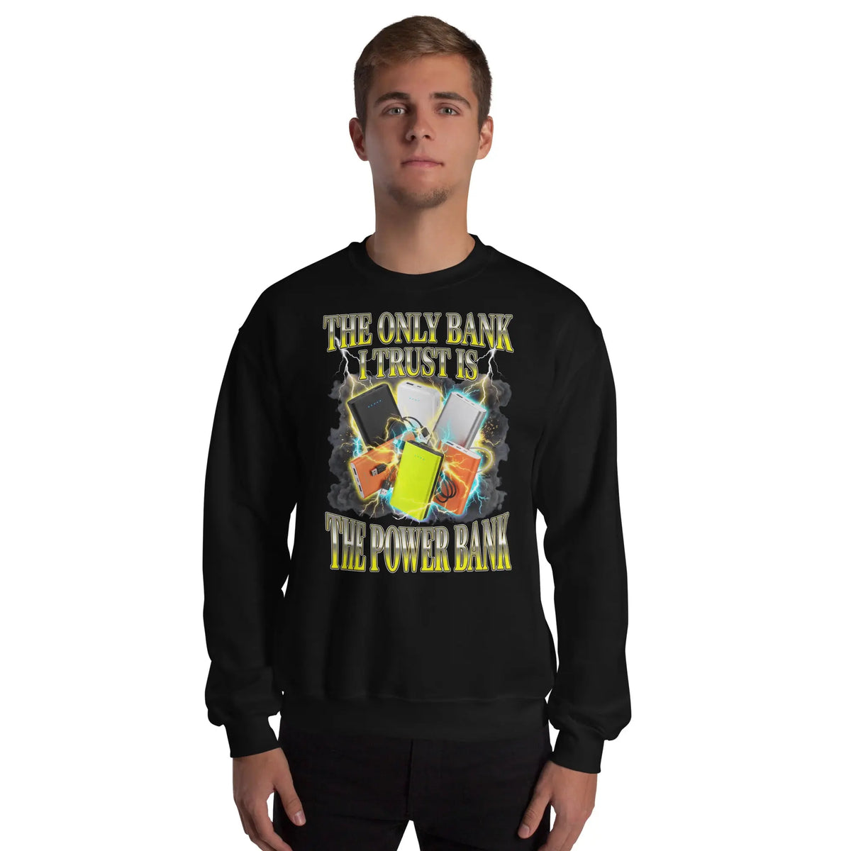 The only bank I trust is the power bank Sweatshirt Orbital Clothing