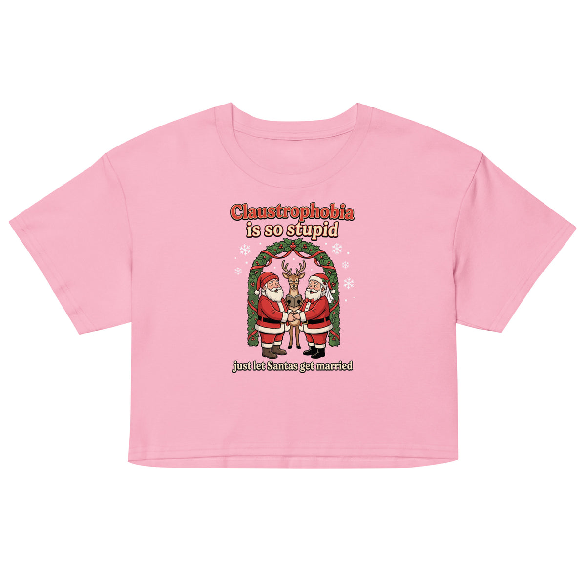 Claustrophobia Is So Stupid Christmas Women’s crop top Orbital Clothing