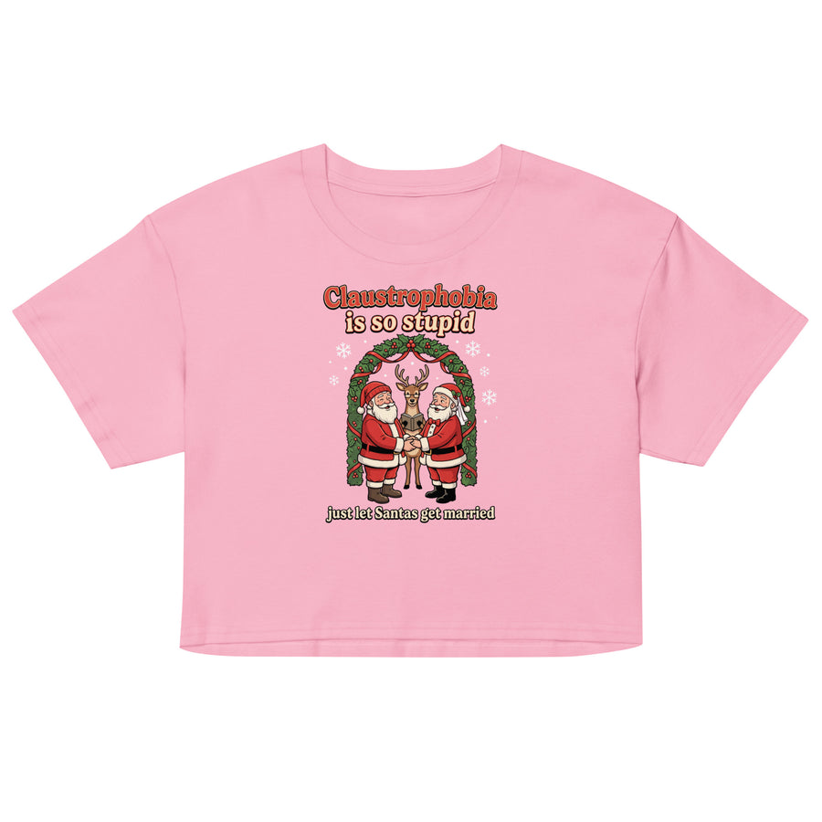 Claustrophobia Is So Stupid Christmas Women’s crop top Orbital Clothing