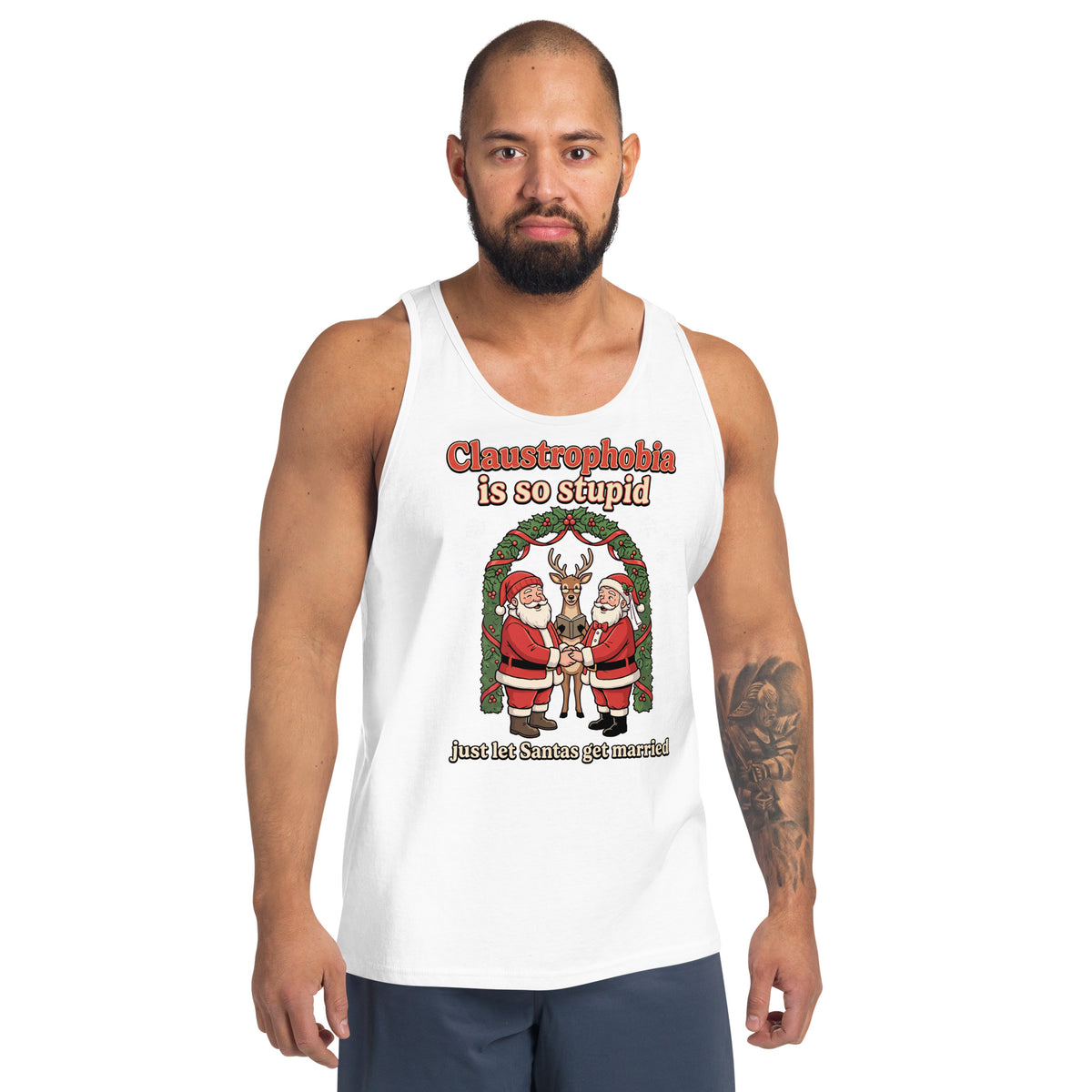 Claustrophobia Is So Stupid Christmas Tank Top Orbital Clothing