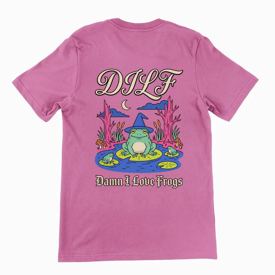DILF (Damn I Love Frogs) T-Shirt (backprint) Orbital Clothing