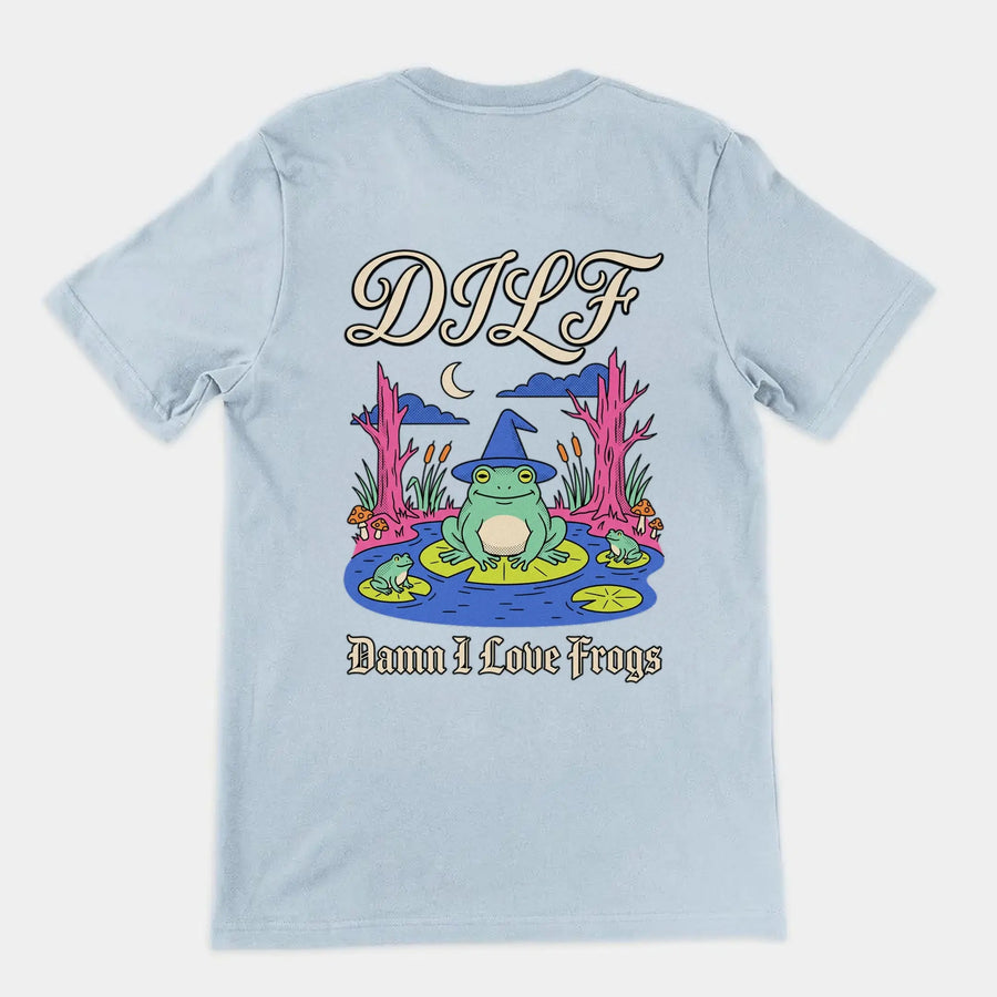 DILF (Damn I Love Frogs) T-Shirt (backprint) Orbital Clothing