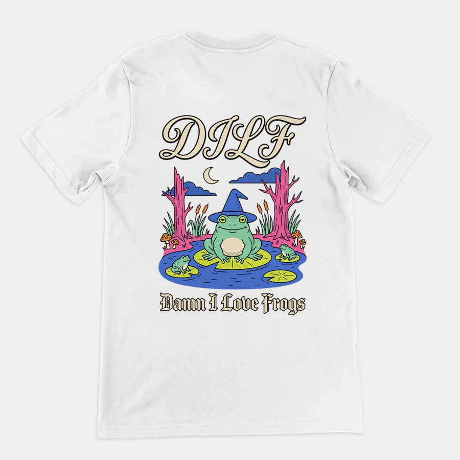 DILF (Damn I Love Frogs) T-Shirt (backprint) Orbital Clothing