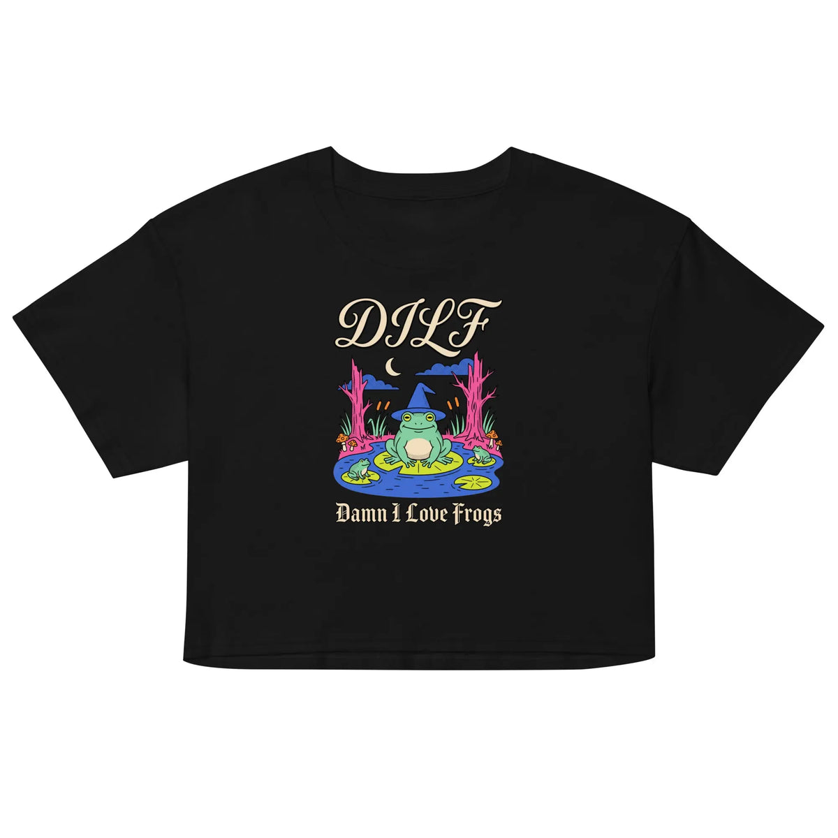DILF (Damn I Love Frogs) Women’s crop top Orbital Clothing