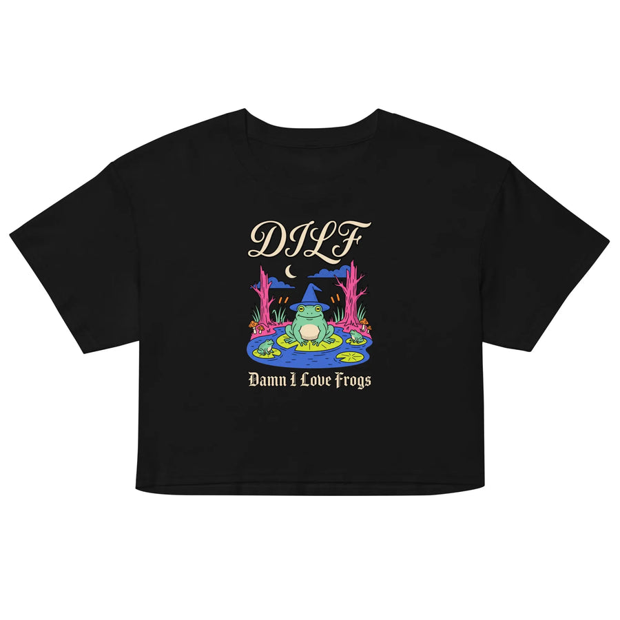 DILF (Damn I Love Frogs) Women’s crop top Orbital Clothing