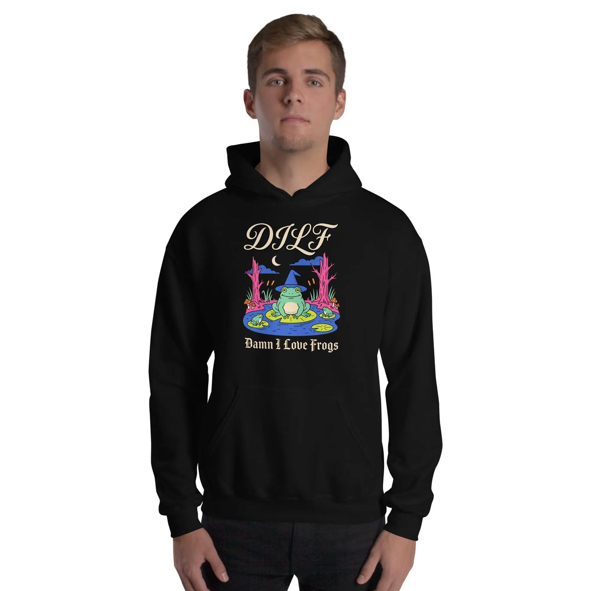 DILF (Damn I Love Frogs) Hoodie Orbital Clothing