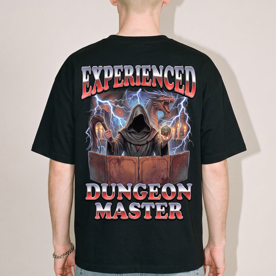 Experienced Dungeon Master T-Shirt (backprint) - Orbital Clothing