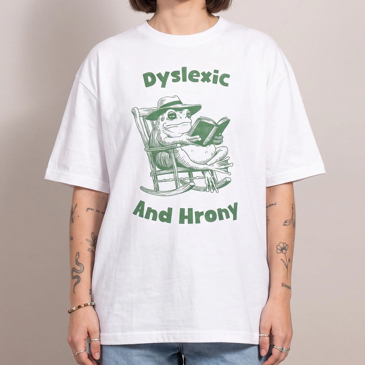 Dyslexic and Hrony t-shirt - Orbital Clothing
