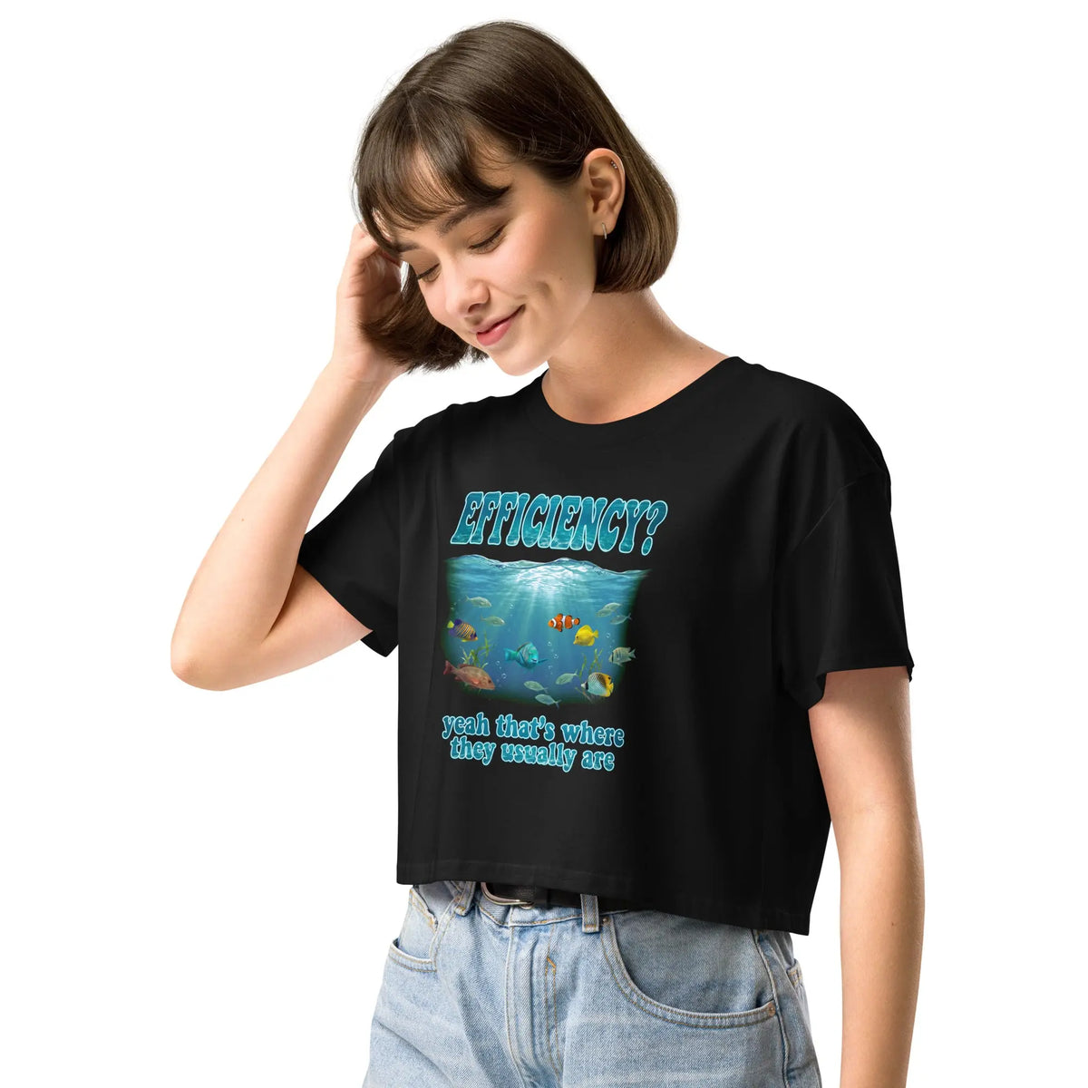 Efficiency yeah that's where they usually are Women’s crop top Orbital Clothing