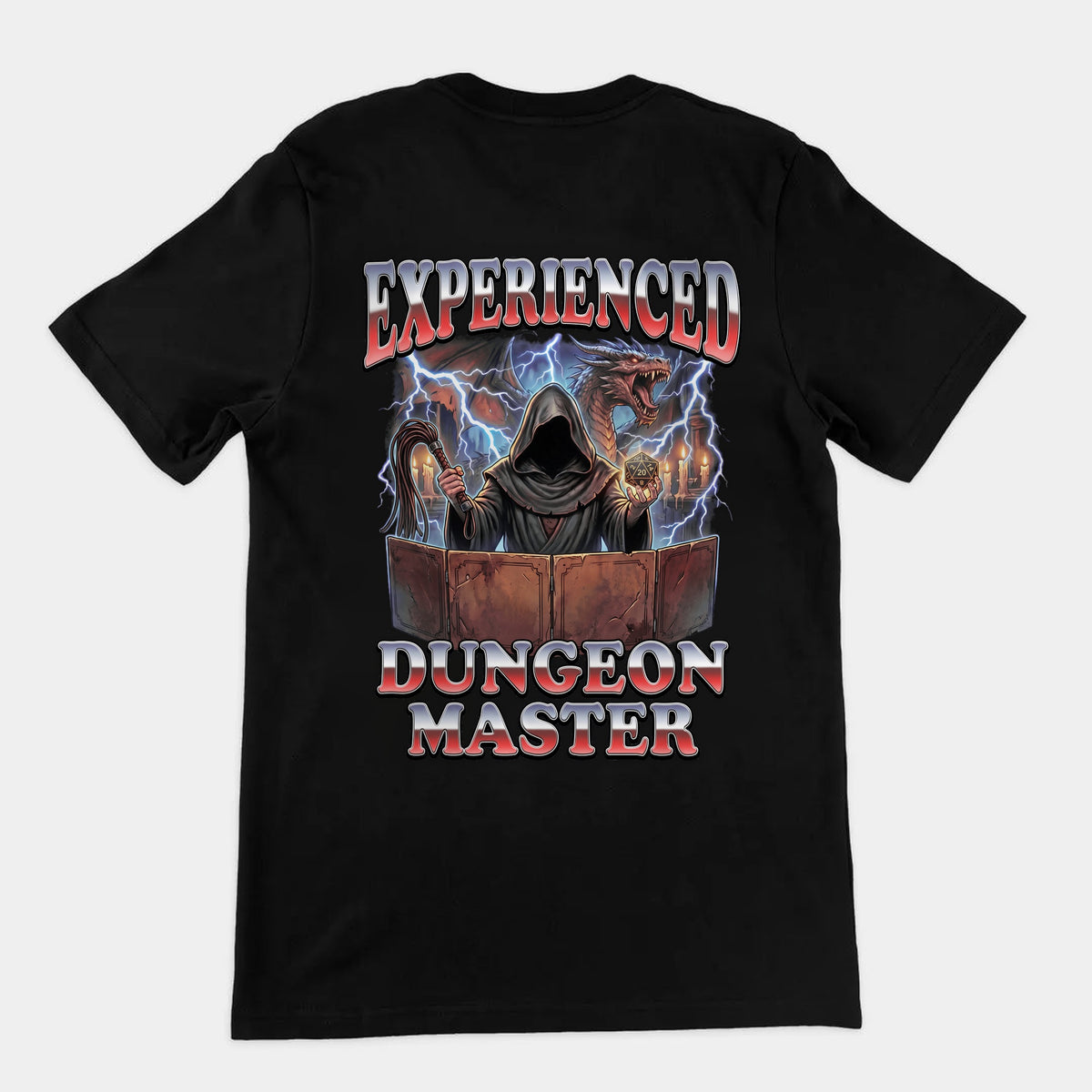Experienced Dungeon Master T-Shirt (backprint) Orbital Clothing