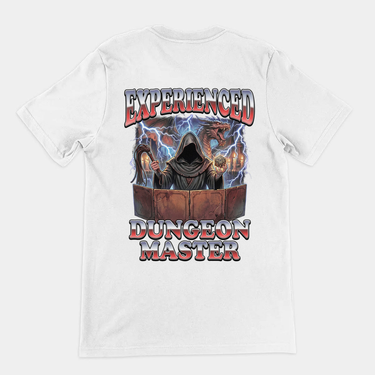 Experienced Dungeon Master T-Shirt (backprint) Orbital Clothing