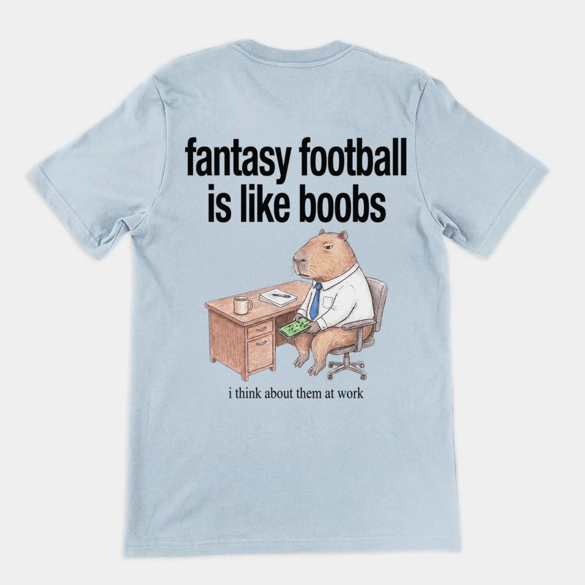 Fantasy Football Is Like Boobs T-Shirt (backprint) Orbital Clothing