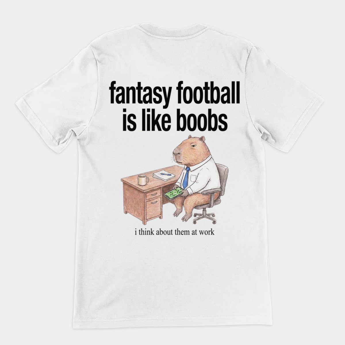 Fantasy Football Is Like Boobs T-Shirt (backprint) Orbital Clothing