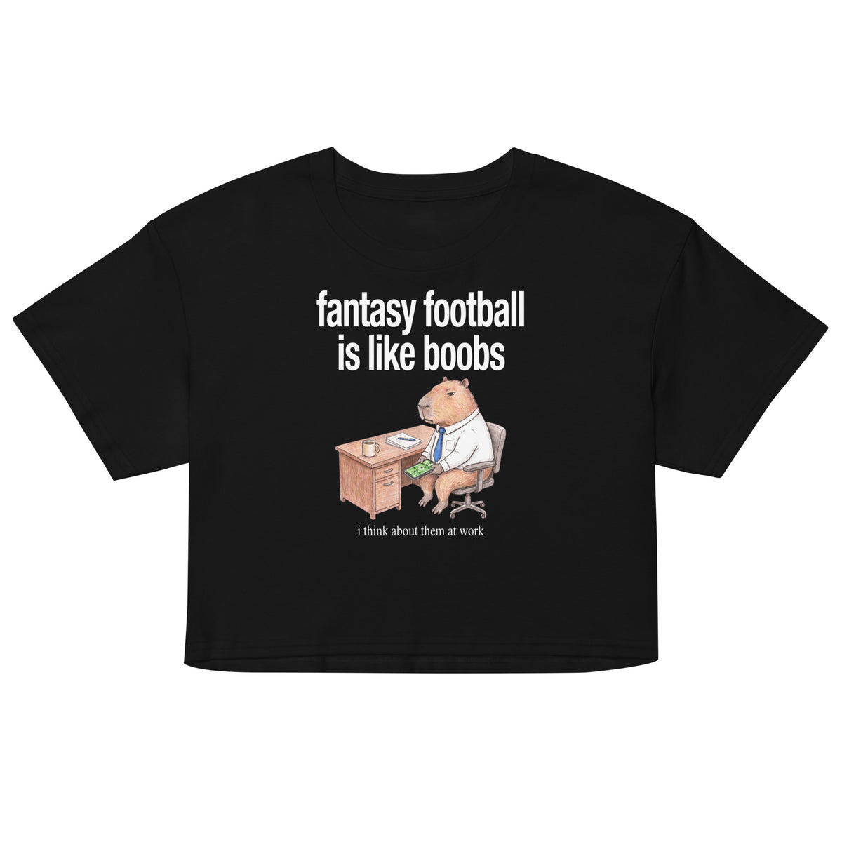 Fantasy Football Is Like Boobs Women’s crop top Orbital Clothing