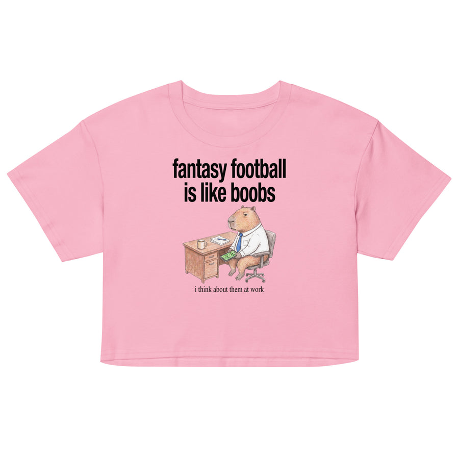 Fantasy Football Is Like Boobs Women’s crop top Orbital Clothing