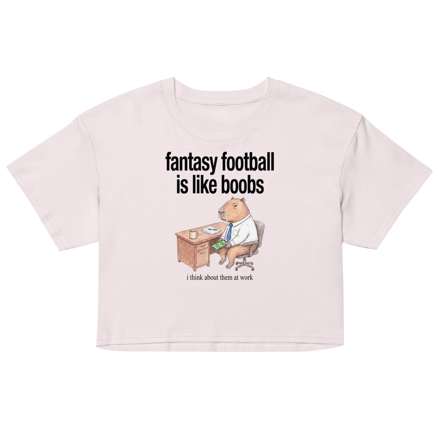 Fantasy Football Is Like Boobs Women’s crop top Orbital Clothing