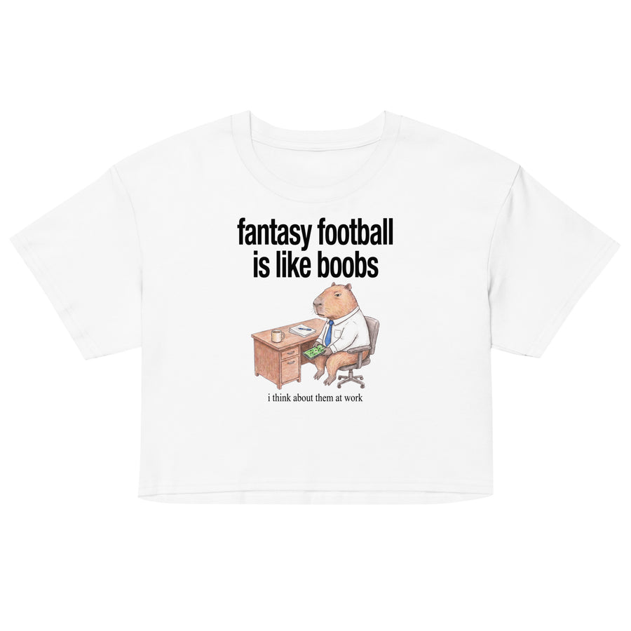 Fantasy Football Is Like Boobs Women’s crop top Orbital Clothing