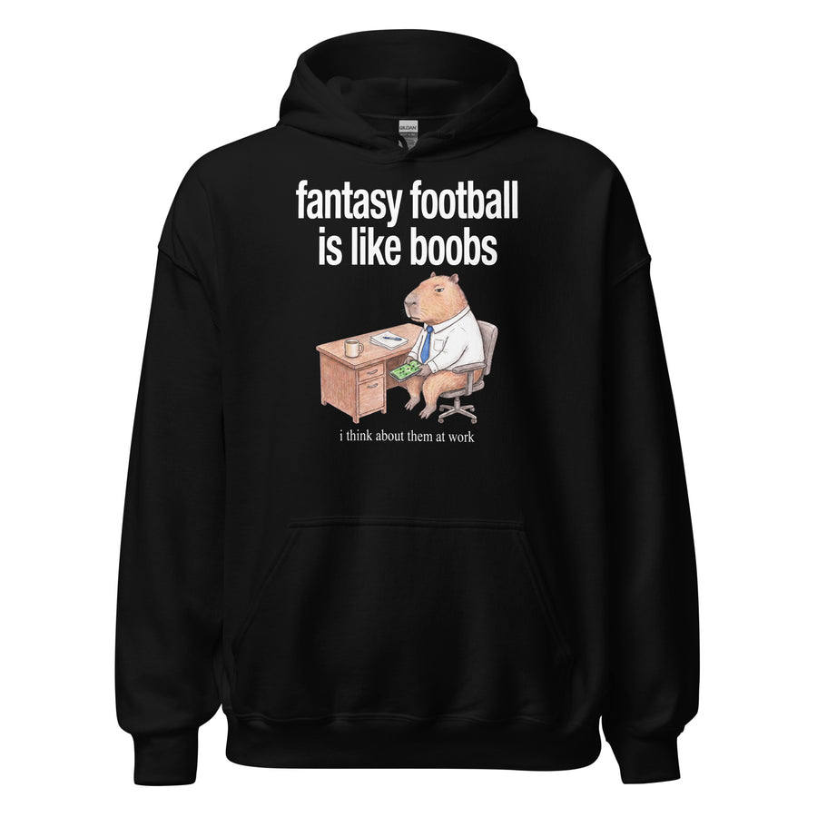 Fantasy Football Is Like Boobs Hoodie Orbital Clothing
