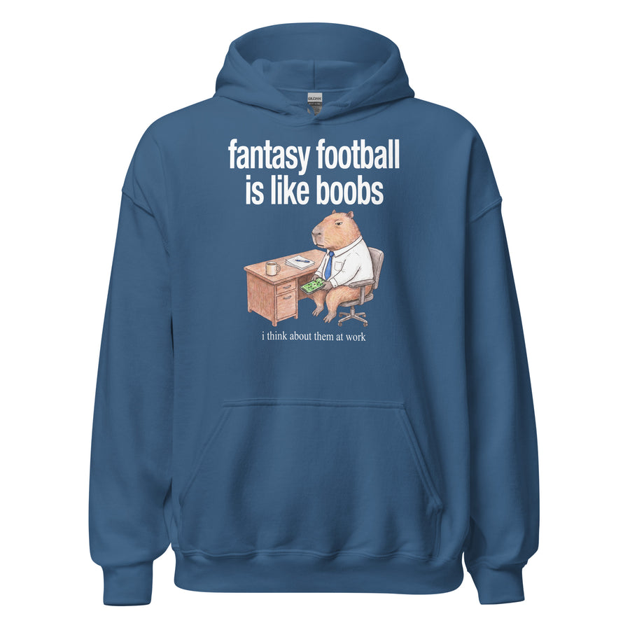 Fantasy Football Is Like Boobs Hoodie Orbital Clothing