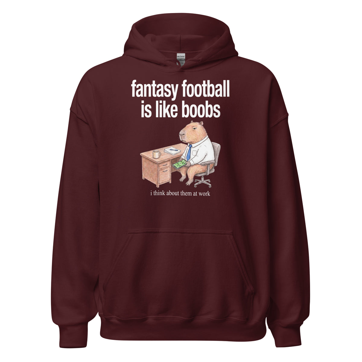 Fantasy Football Is Like Boobs Hoodie Orbital Clothing