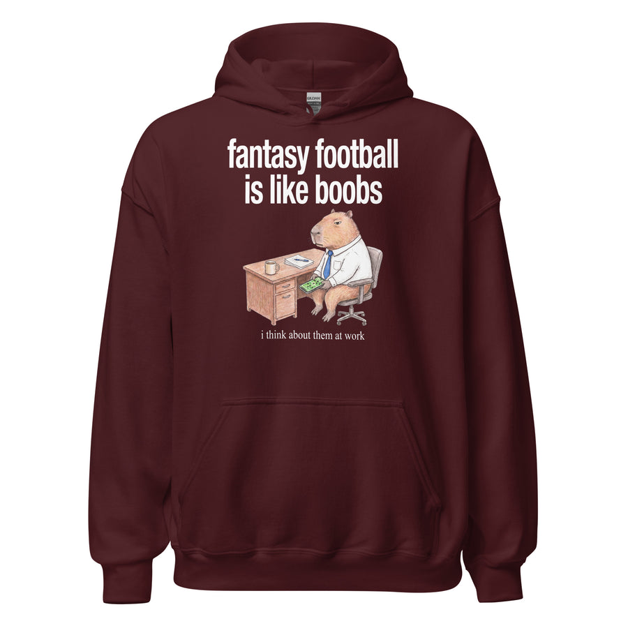 Fantasy Football Is Like Boobs Hoodie Orbital Clothing